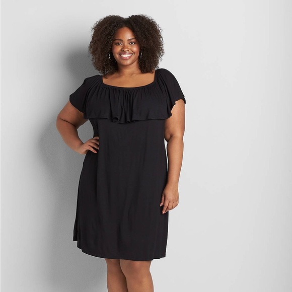 NWT Lane Bryant Black Convertible A-line Dress - Picture 1 of 16
